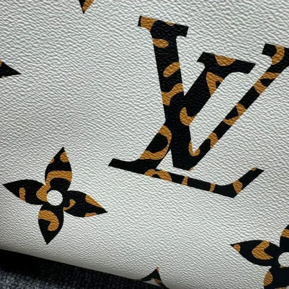 100% Authentic Louis Vuitton Neverfull W/Pouch Leather Tote Bag - Picture 7 of 16